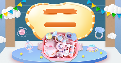 新势力周婴儿玩具五折促销海报背景