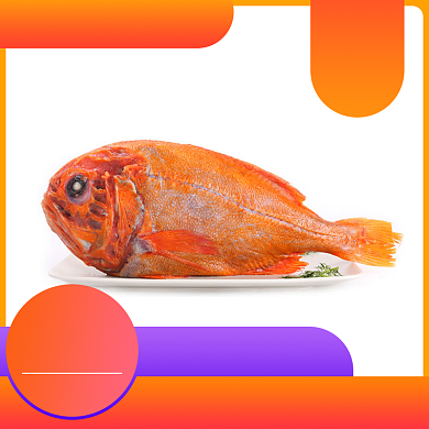 简约风食品海鱼大黄鱼野生鱼电商主图背景