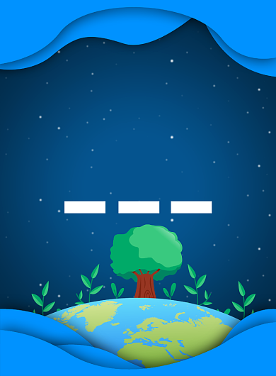 蓝色创意简约节能减排环保宣传海报背景