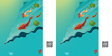 简洁创意渐变色锦鲤手提袋包装背景