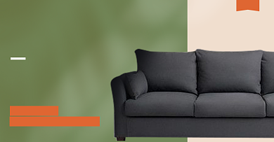 简约布艺沙发现代北欧双十二海报背景