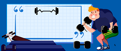 健身减肥手绘卡通公众号首图背景