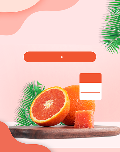 简约柑橘直播水果购物节福利海报背景