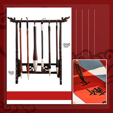 毛笔组合套装简约促销主图背景