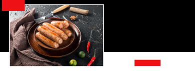 美味烤肠食材电商促销banner背景