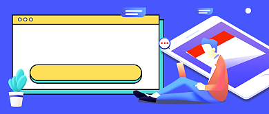 职场小技巧蓝色卡通公众号首图背景