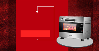 智能微波炉电商横版海报背景