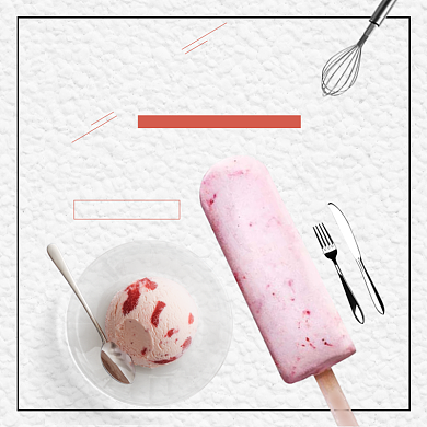 简约文艺网红冰淇淋酸奶雪糕草莓甜品主图背景