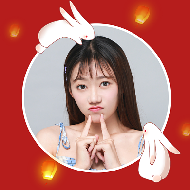 中秋快乐可爱清新微信头像背景