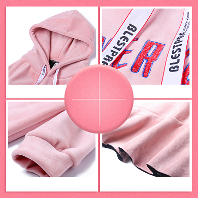 女装卫衣细节展示甜美风主图背景