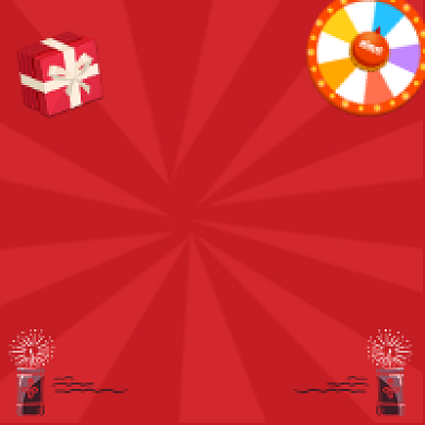 幸运抽奖红色卡通公众号次图背景