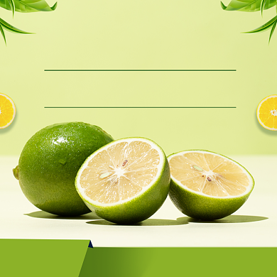 新鲜柠檬水果促销电商主图背景