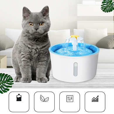 猫咪饮水喂食器功能介绍简约主图背景