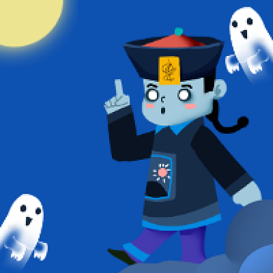 中元节卡通创意插画公众号次图背景