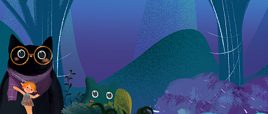 夜读手绘插画风公众号首图背景