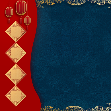 牛年大吉复古主图图标背景