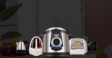 双十二厨房锅餐具促销海报上新背景