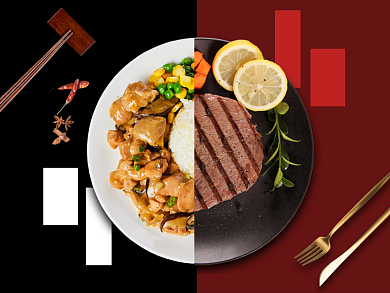 餐饮美食快餐主图背景