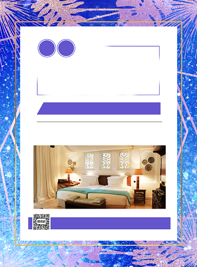 婚礼策划蓝色炫彩婚宴套房促销印刷海报背景