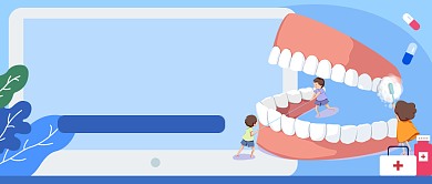 保护牙齿卡通公众号首图背景