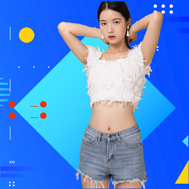 几何炫彩淘宝国庆焕新黄金周女装主图背景