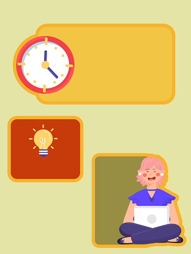 卑微女孩自嘲系列插画拍照kt板背景