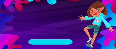 轮滑协会招新手绘卡通公众号首图背景