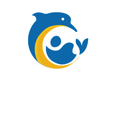 海豚卡通扁平标志背景