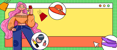 购物促销活动卡通公众号首图背景