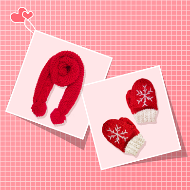 冬季上新围巾和帽子组合套装主图背景