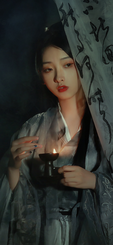 古装汉服美女写真手机壁纸背景