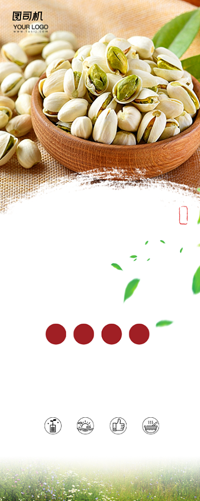 开心果简约清新易拉宝背景