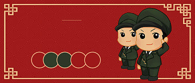 建军节复古风公众号首图背景