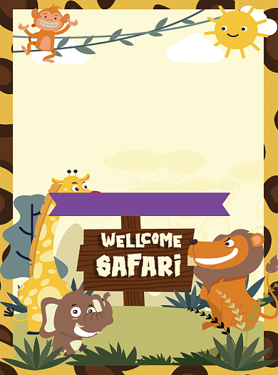 可爱暑假夏令营野生动物考察宣传单背景