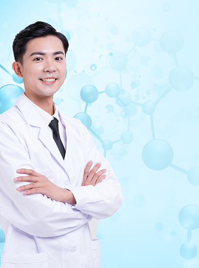 医疗健康蓝色写实宣传单背景