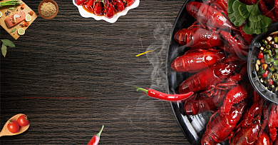 时尚夏日麻辣小龙虾促销海报背景