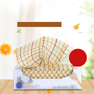 浅色简约厨房一次性无纺布抹布主图背景