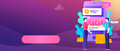 金融科技股票卡通手绘公众号首图背景