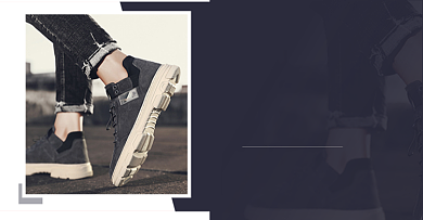 简约男鞋冬上新双十一电商活动海报背景