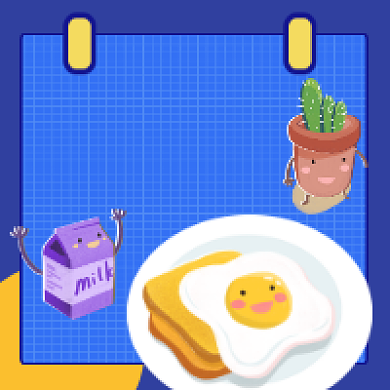 早安你好卡通插画公众号次图背景