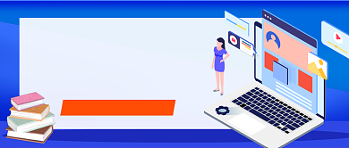 蓝色卡通UI设计教育培训公众号首图背景