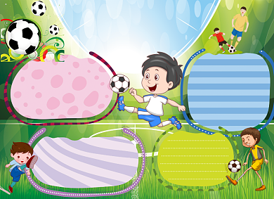 绿色卡通体育足球小报背景