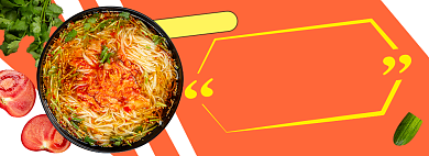 夏季冷面速食电商淘宝banner图背景