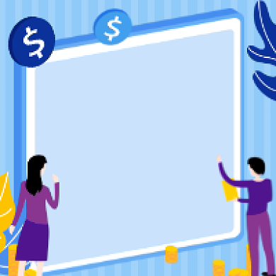 投资入门蓝色插画公众号次图背景