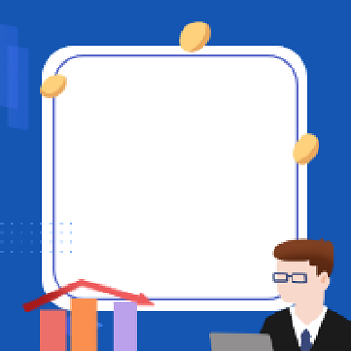 财商启蒙蓝色简约插画公众号次图背景