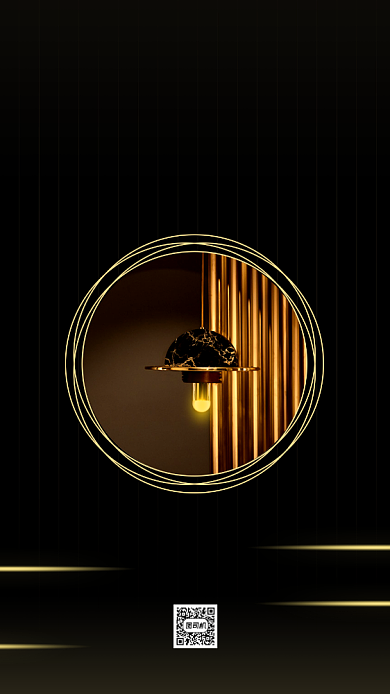 黑金凤立秋房地产宣传手机海报背景