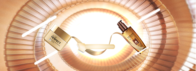 双12金色酷炫化妆美容年终盛典开门红背景