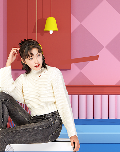 创意冬季好物推荐电商场景女装竖版海报背景