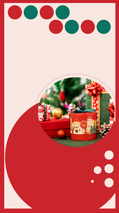 红色简约圣诞节文章配图背景
