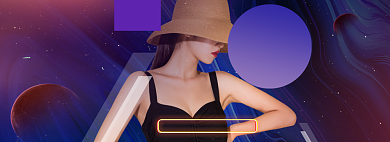 新势力周创意女装炫酷电商促销海报背景